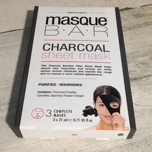 Unmasque Beauty masque bar charcoal sheet mask three (3) 3x21ml NWT